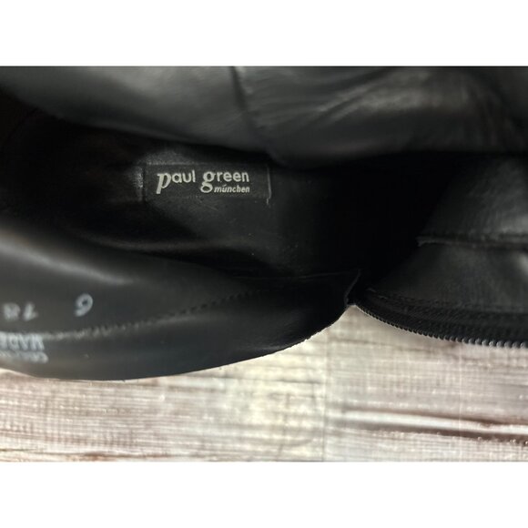 Paul Green Suede lace Ankle strap Heel Boots sz 6 color Black made Austria - Picture 9 of 10